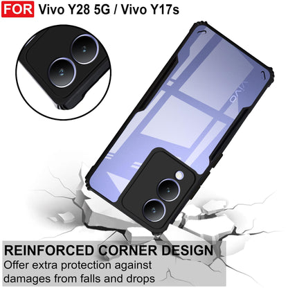 VAKIBO Super Premium Black Border Transparent Case With Corner Protection & Camera Protection Suitable for Vivo Y28 5G