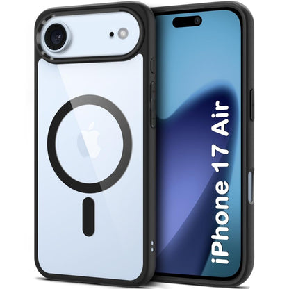 VAKIBO Megnatic Magsafe Black Coloured Soft with Hard back Back Cover Case With Camera Protection Ring Suitable for iPhone 17 Air