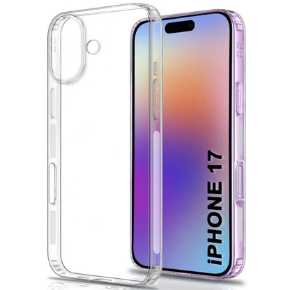 VAKIBO Premium Clear 1.5MM Thick Transparent Soft TPU Rubber Back Cover Case With Camera Protection Suitable for iPhone 17