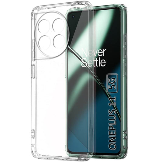 VAKIBO Super Premium Soft TPU Transparent Case With Dustplug,Side Grip,Corner Protection,lanyard Cuts,Camera Protection Suitable for OnePlus 11