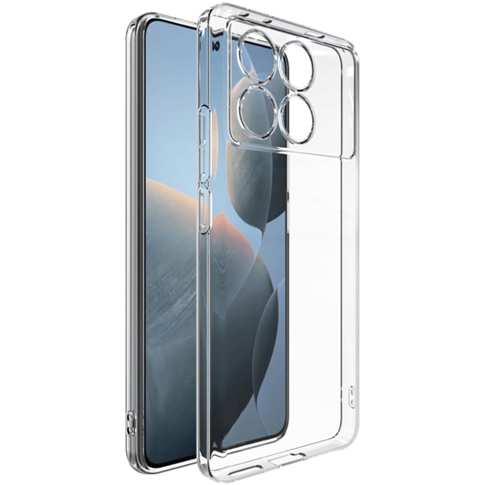 VAKIBO Premium Clear 2MM Thick Transparent Soft TPU Rubber Back Cover Case With Camera Protection Suitable for Mi Poco X6 Pro