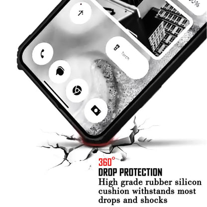 VAKIBO Best Selling Black and Transparent Coloured Made With Soft TPU and Acrylic Back Cover Case With 4 Corner and Camera Protection Suitable for Infinix Note 10 Pro