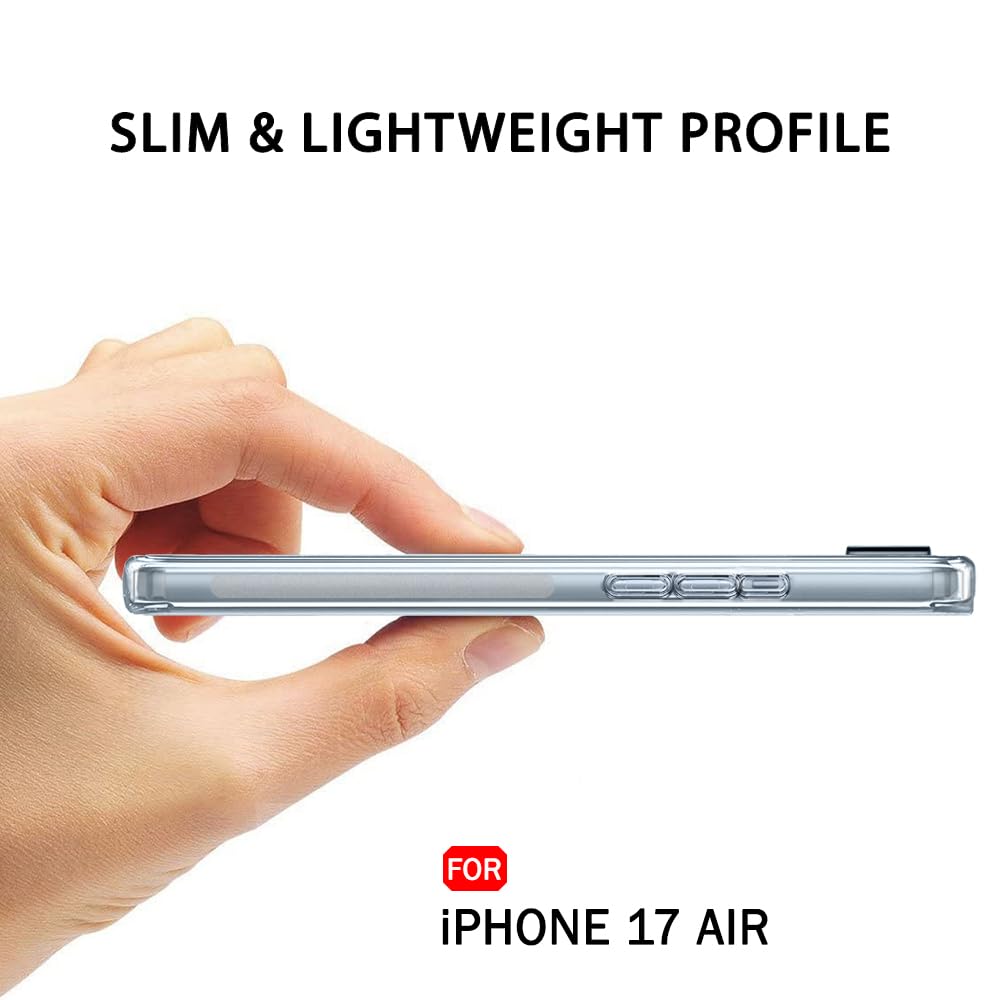 VAKIBO Premium Clear 1.5MM Thick Transparent Soft TPU Rubber Back Cover Case With Camera Protection Suitable for iPhone 17 Air
