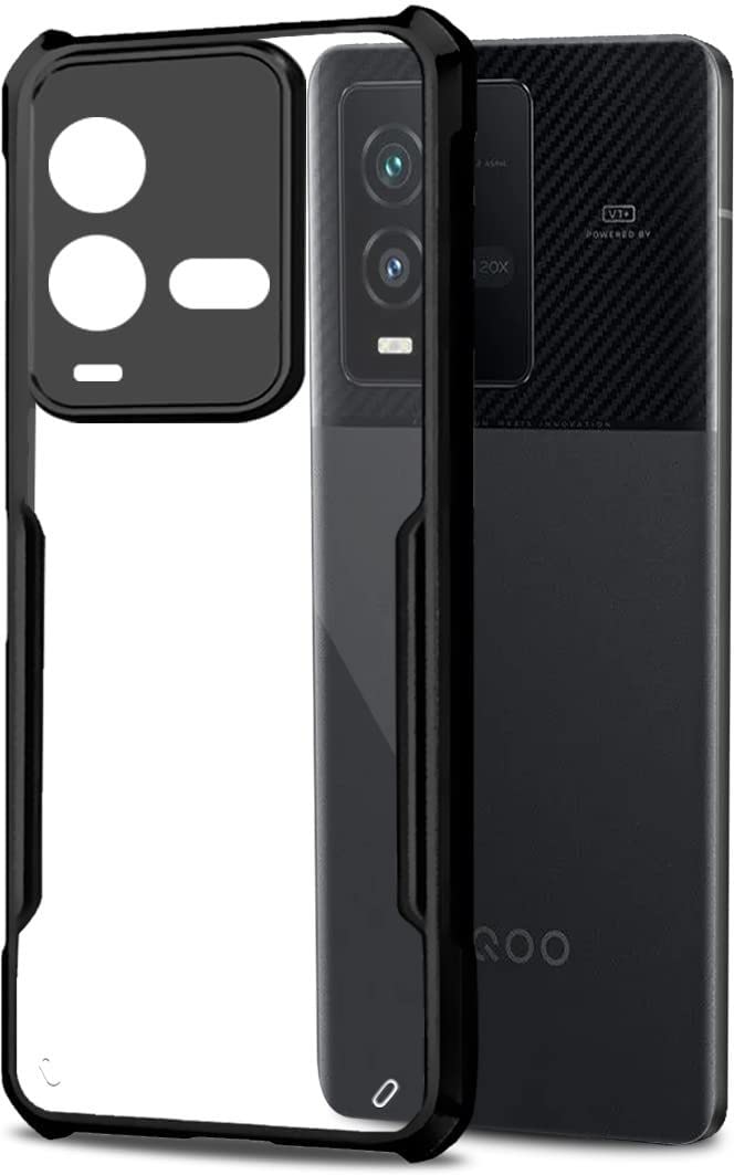 VAKIBO Super Premium Black Border Transparent Case With Corner Protection & Camera Protection Suitable for iQOO 9T 5G