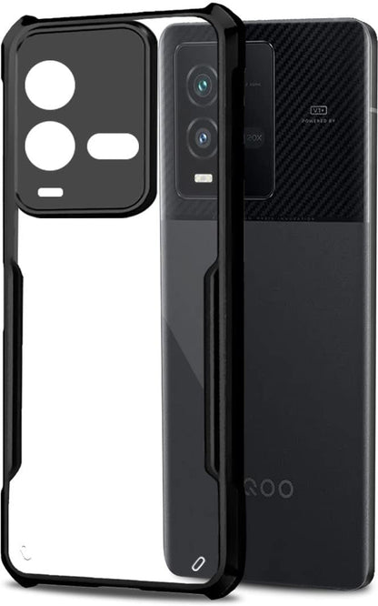 VAKIBO Super Premium Black Border Transparent Case With Corner Protection & Camera Protection Suitable for iQOO 9T 5G