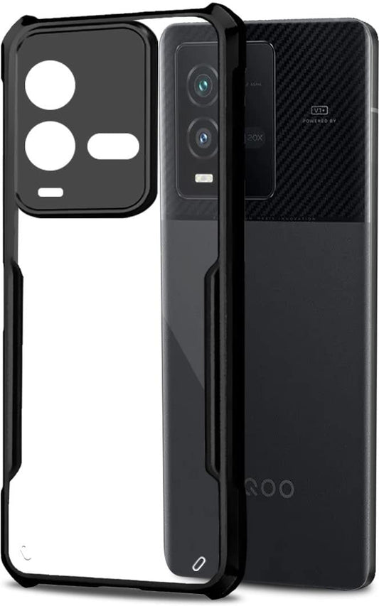 VAKIBO Super Premium Black Border Transparent Case With Corner Protection & Camera Protection Suitable for iQOO 9T 5G