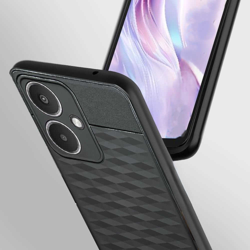 VAKIBO Parallax Design Black Coloured Made with Soft Rubber TPU Back Cover Case Camera Protection Ring Suitable for Oppo A59