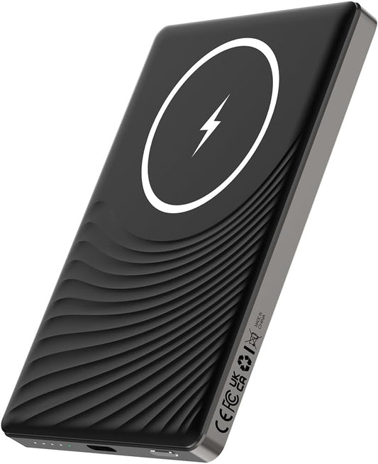 Treams PB 020 Wireless Mini Power bank 10000mah 18W Fast Charger | Magnetic Power Bank for Magsafe, Slim 10000mAh PD 18W Fast Charging Power bank | Wireless Magnetic Portable Charger, USB C Phone Battery
