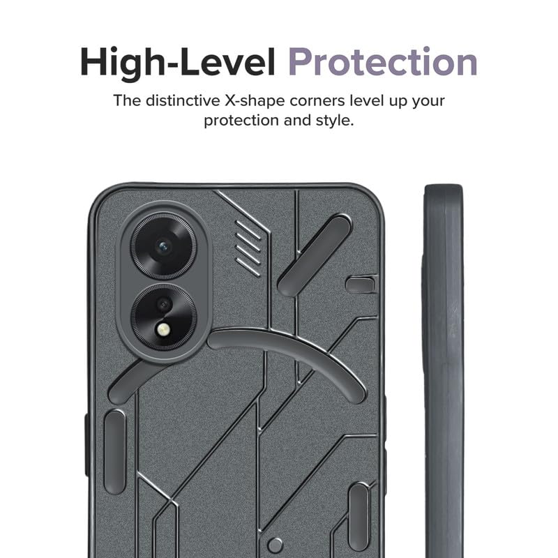 VAKIBO Black Coloured Back Cover Case Suitable for Oppo A38