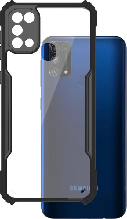 VAKIBO Best Selling Black and Transparent Coloured Made With Soft TPU and Acrylic Back Cover Case With 4 Corner and Camera Protection Suitable for Samsung Galaxy M31