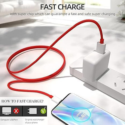 OnePlus Data Cable USB A To Type C(10A Red 1.5Meter)