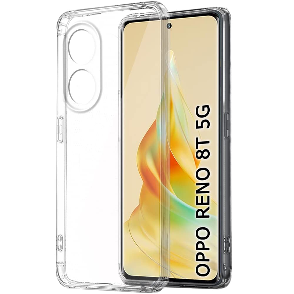 VAKIBO Premium Clear 1.5MM Thick Transparent Soft TPU Rubber Back Cover Case With Camera Protection Suitable for Oppo Reno 8T