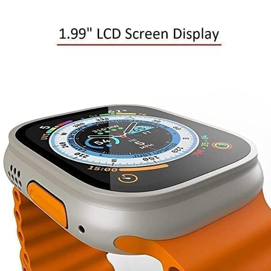 T800 Ultra Big Smart Watch with 1.9 Inch (49mm) HD Display, Watch Bluetooth Calling, Heart Rate, Sports Mode, Sleep Monitoring with Waterproof Charge Walking, Running, Cycling (Orange)