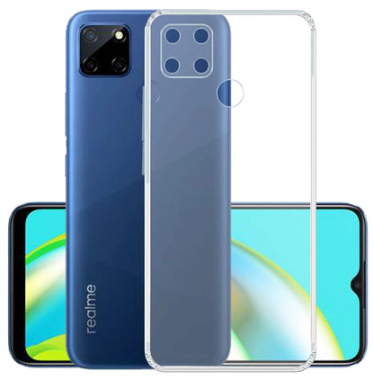 VAKIBO Super Premium Soft TPU Transparent Case With Dustplug,Side Grip,Corner Protection,lanyard Cuts,Camera Protection Suitable for Realme C12