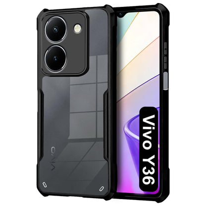 VAKIBO Super Premium Black Border Transparent Case With Corner Protection & Camera Protection Suitable for Vivo Y36