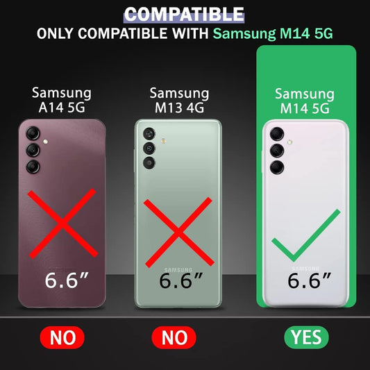 VAKIBO Premium Clear 1.5MM Thick Transparent Soft TPU Rubber Back Cover Case With Camera Protection Suitable for Samsung M14 5G