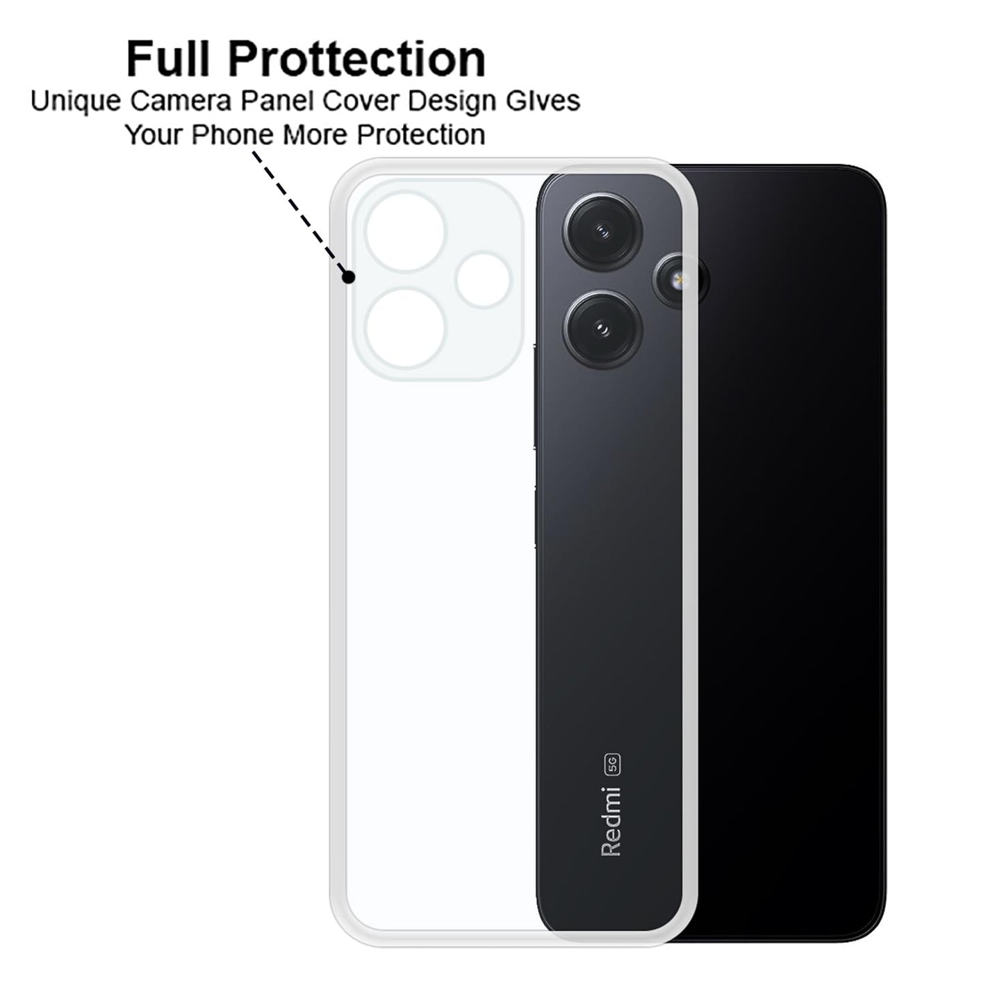 VAKIBO Premium Clear 1.5MM Thick Transparent Soft TPU Rubber Back Cover Case With Camera Protection Suitable for Mi Redmi 12 5G