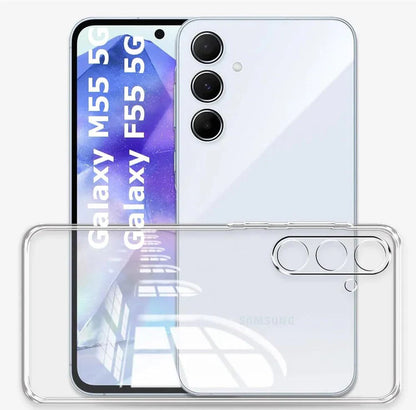 VAKIBO Premium Clear 2MM Thick Transparent Soft TPU Rubber Back Cover Case With Camera Protection Suitable for Samsung Galaxy C55 5G