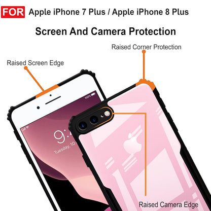 VAKIBO Best Selling Black and Transparent Coloured Made With Soft TPU and Acrylic Back Cover Case With 4 Corner and Camera Protection Suitable for iPhone 7 Plus