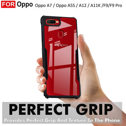 VAKIBO Super Premium Black Border Transparent Case With Corner Protection & Camera Protection Suitable for Oppo F9