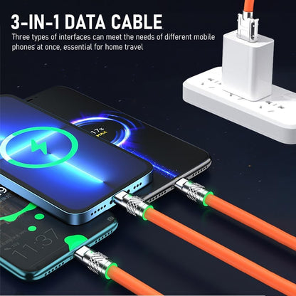 3IN1 Cable for Fast Charging With LED Light