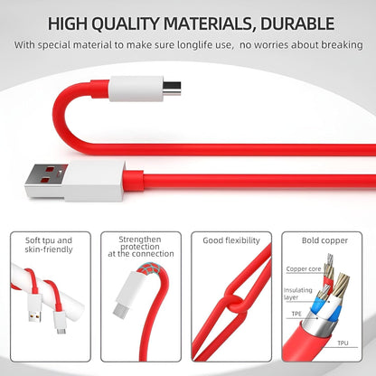 Dash Cable Premium USB To Type C  | Premium Dash Red Charging Cable Type C Cable Fast Charge
