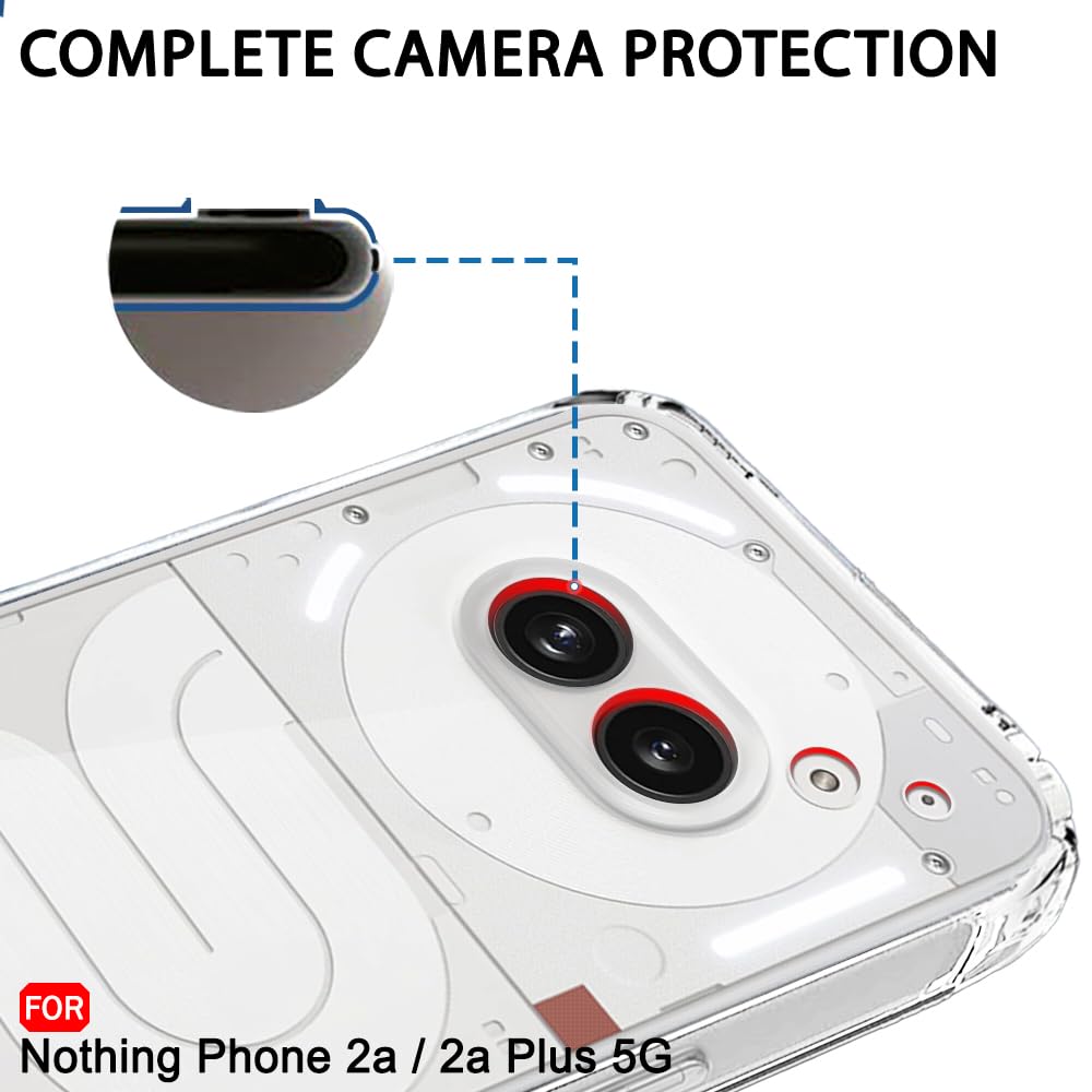 VAKIBO Premium Clear 1.5MM Thick Transparent Soft TPU Rubber Back Cover Case With Camera Protection Suitable for Nothing Phone 2A