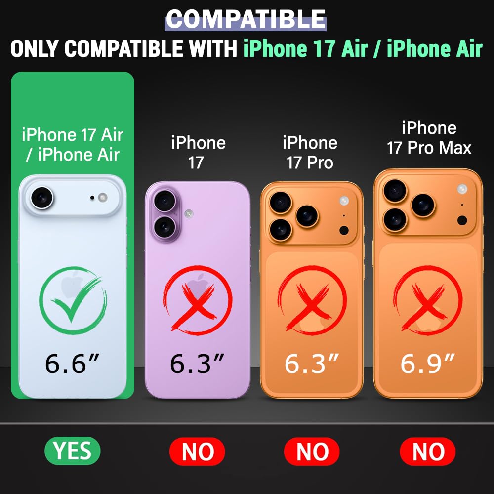 VAKIBO Premium Clear 1.5MM Thick Transparent Soft TPU Rubber Back Cover Case With Camera Protection Suitable for iPhone 17 Air
