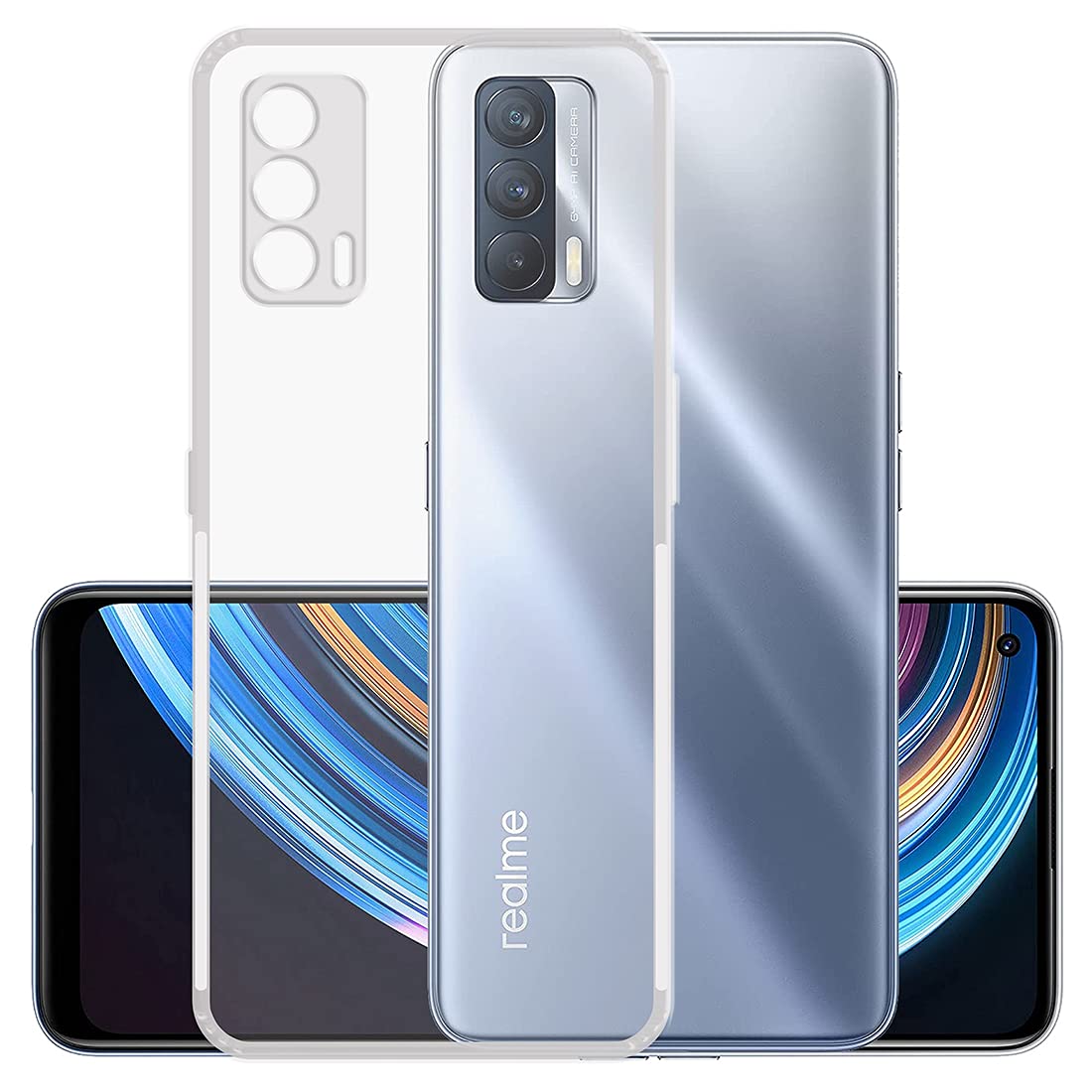 VAKIBO Premium Clear 1.5MM Thick Transparent Soft TPU Rubber Back Cover Case With Camera Protection Suitable for Realme X7