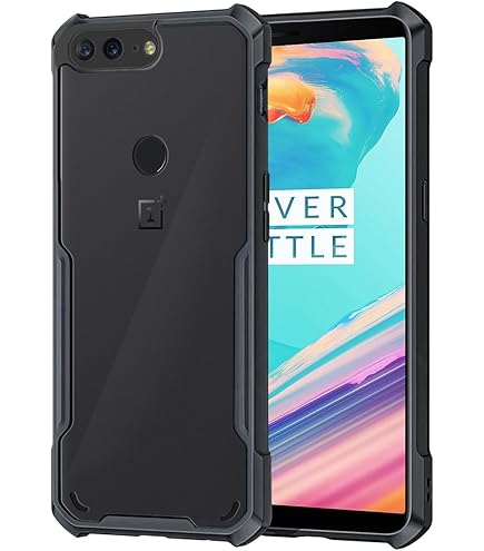 VAKIBO Best Selling Black and Transparent Coloured Made With Soft TPU and Acrylic Back Cover Case With 4 Corner and Camera Protection Suitable for Oneplus 5T