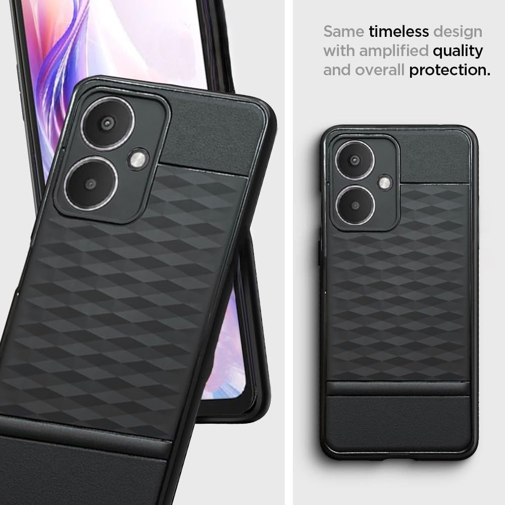 VAKIBO Parallax Design Black Coloured Made with Soft Rubber TPU Back Cover Case Camera Protection Ring Suitable for Moto G54