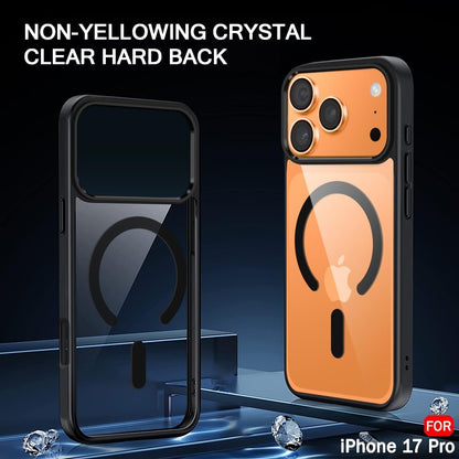 VAKIBO Megnatic Magsafe Black Coloured Soft with Hard back Back Cover Case With Camera Protection Ring Suitable for iPhone 17 Pro