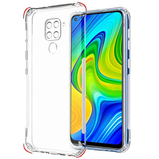 VAKIBO Super Premium Soft TPU Transparent Case With Dustplug,Side Grip,Corner Protection,lanyard Cuts,Camera Protection Suitable for Mi Redmi Note 9