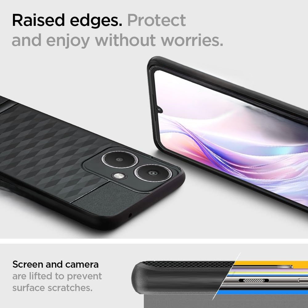 VAKIBO Parallax Design Black Coloured Made with Soft Rubber TPU Back Cover Case Camera Protection Ring Suitable for Oppo A59