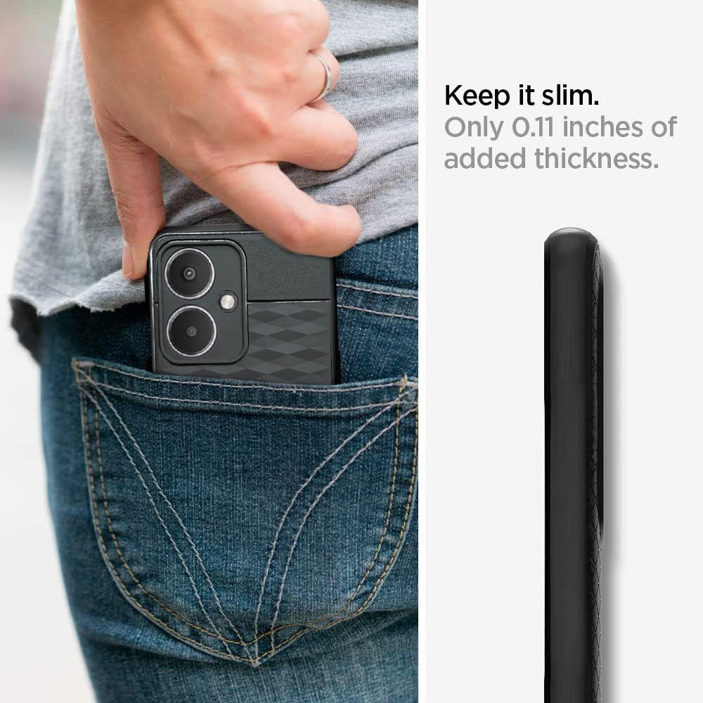 VAKIBO Parallax Design Black Coloured Made with Soft Rubber TPU Back Cover Case Camera Protection Ring Suitable for Moto G54
