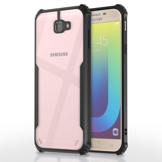 VAKIBO Super Premium Black Border Transparent Case With Corner Protection & Camera Protection Suitable for Samsung J7 Prime / On NXT  /On7 Prime