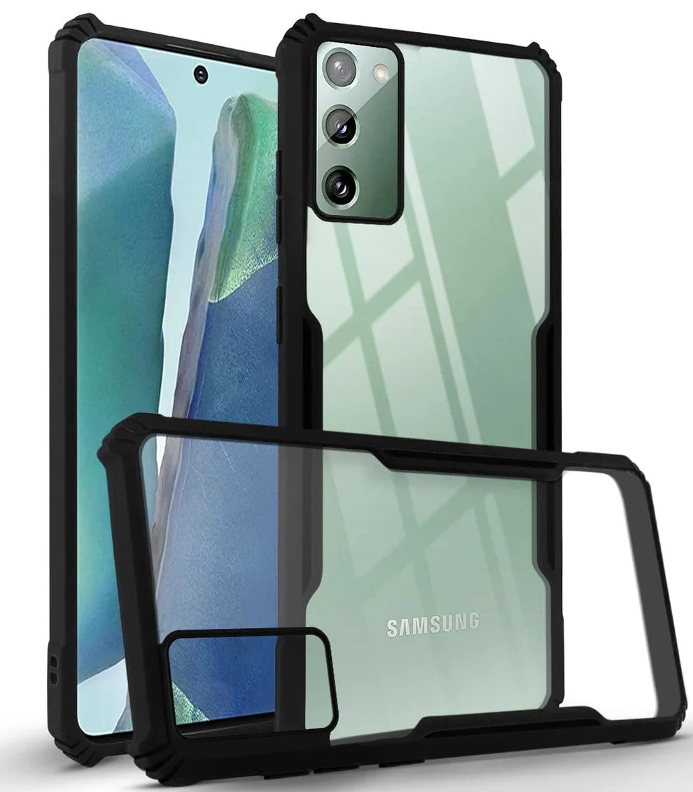 VAKIBO Best Selling Black and Transparent Back Cover Case Made With Soft TPU and Acrylic With 4 Corner and Camera Protection Suitable for Samsung Galaxy Note 20 Ultra