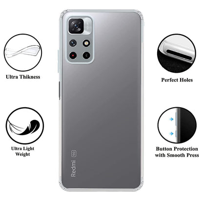VAKIBO Premium Clear 1.5MM Thick Transparent Soft TPU Rubber Back Cover Case With Camera Protection Suitable for Mi Redmi Note 11T