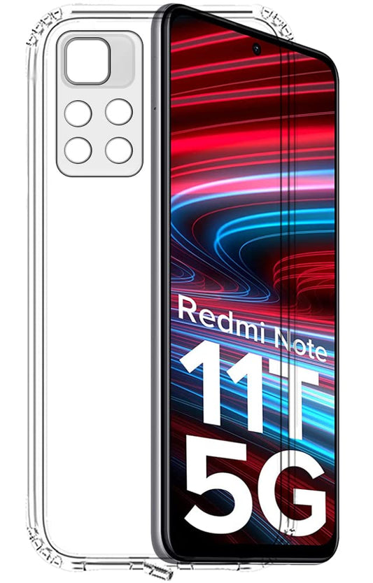 VAKIBO Premium Clear 1.5MM Thick Transparent Soft TPU Rubber Back Cover Case With Camera Protection Suitable for Mi Redmi Note 11T