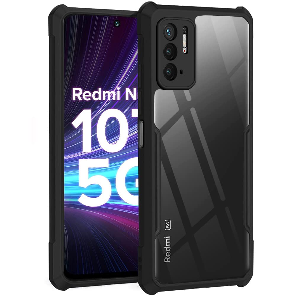 VAKIBO Super Premium Black Border Transparent Case With Corner Protection & Camera Protection Suitable for Mi Poco M3 Pro