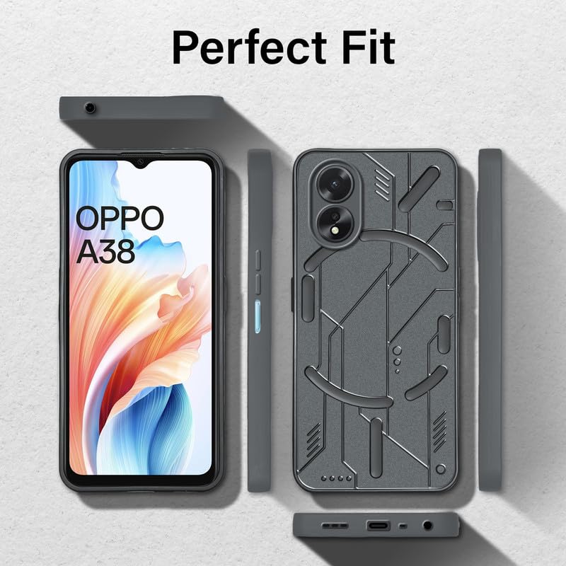 VAKIBO Black Coloured Back Cover Case Suitable for Oppo A38