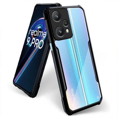 VAKIBO Best Selling Black and Transparent Back Cover Case Made With Soft TPU and Acrylic With 4 Corner and Camera Protection Suitable for Realme 9 Pro