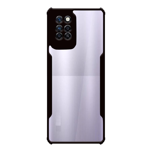 VAKIBO Best Selling Black and Transparent Coloured Made With Soft TPU and Acrylic Back Cover Case With 4 Corner and Camera Protection Suitable for Infinix Note 10 Pro
