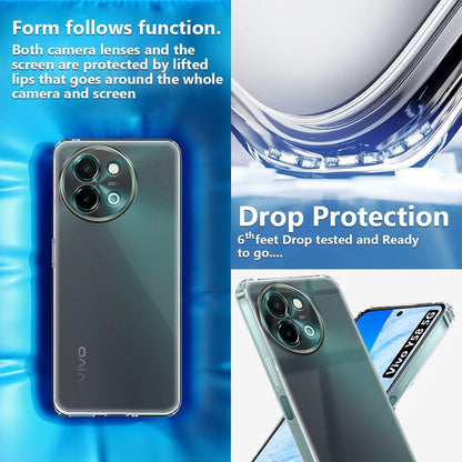 VAKIBO Premium Clear 1.5MM Thick Transparent Soft TPU Rubber Back Cover Case With Camera Protection Suitable for Vivo Y38