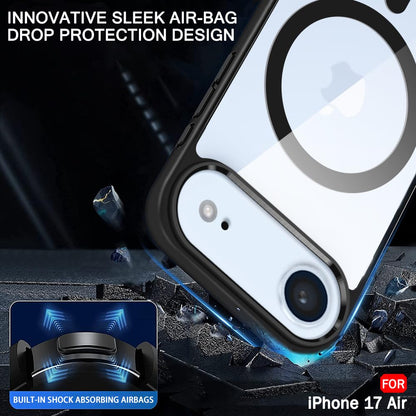 VAKIBO Megnatic Magsafe Black Coloured Soft with Hard back Back Cover Case With Camera Protection Ring Suitable for iPhone 17 Air