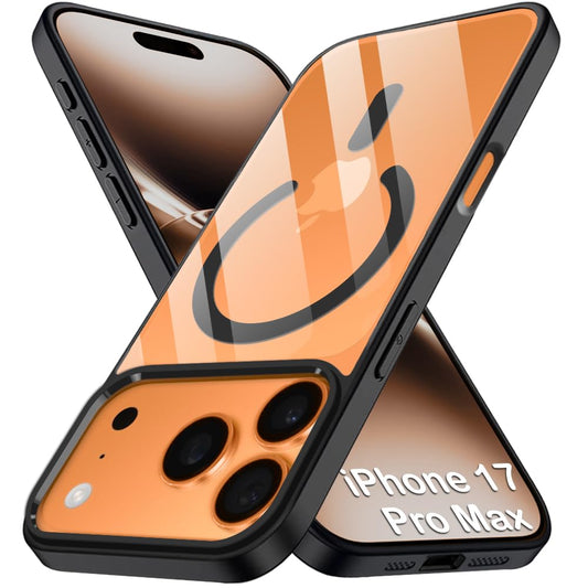 VAKIBO Megnatic Magsafe Black Coloured Soft with Hard back Back Cover Case With Camera Protection Ring Suitable for iPhone 17 Pro Max