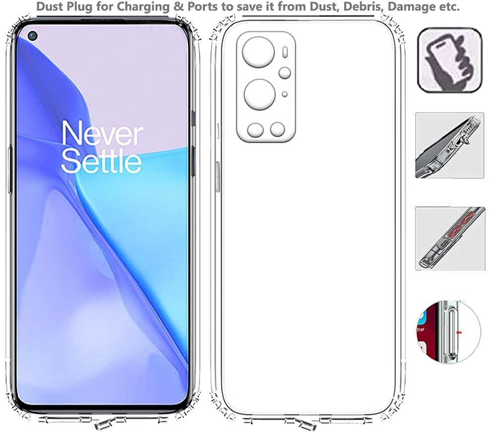 VAKIBO Premium Clear 1.5MM Thick Transparent Soft TPU Rubber Back Cover Case With Camera Protection Suitable for OnePlus 9 Pro