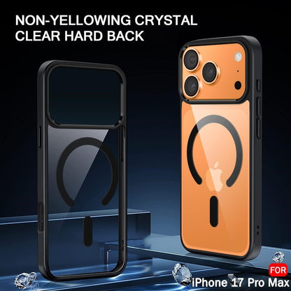 VAKIBO Megnatic Magsafe Black Coloured Soft with Hard back Back Cover Case With Camera Protection Ring Suitable for iPhone 17 Pro Max