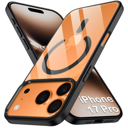 VAKIBO Megnatic Magsafe Black Coloured Soft with Hard back Back Cover Case With Camera Protection Ring Suitable for iPhone 17 Pro