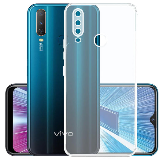 VAKIBO Super Premium Soft TPU Transparent Case With Dustplug,Side Grip,Corner Protection,lanyard Cuts,Camera Protection Suitable for Vivo U10